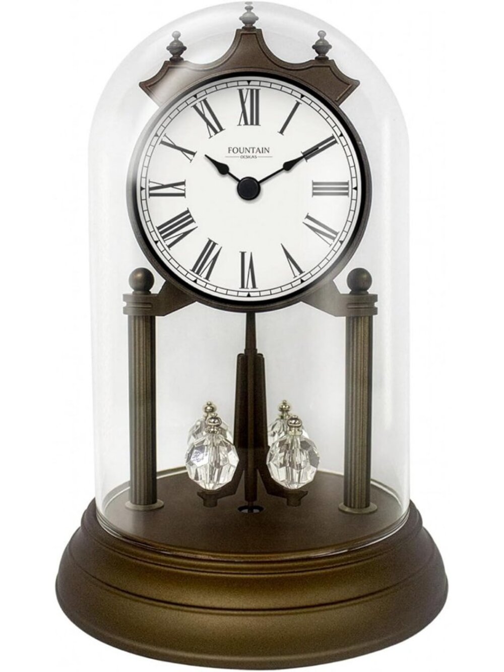 Elegant 9" Mantel Clock with Revolving Pendulum - Vintage Bronze Home Decor